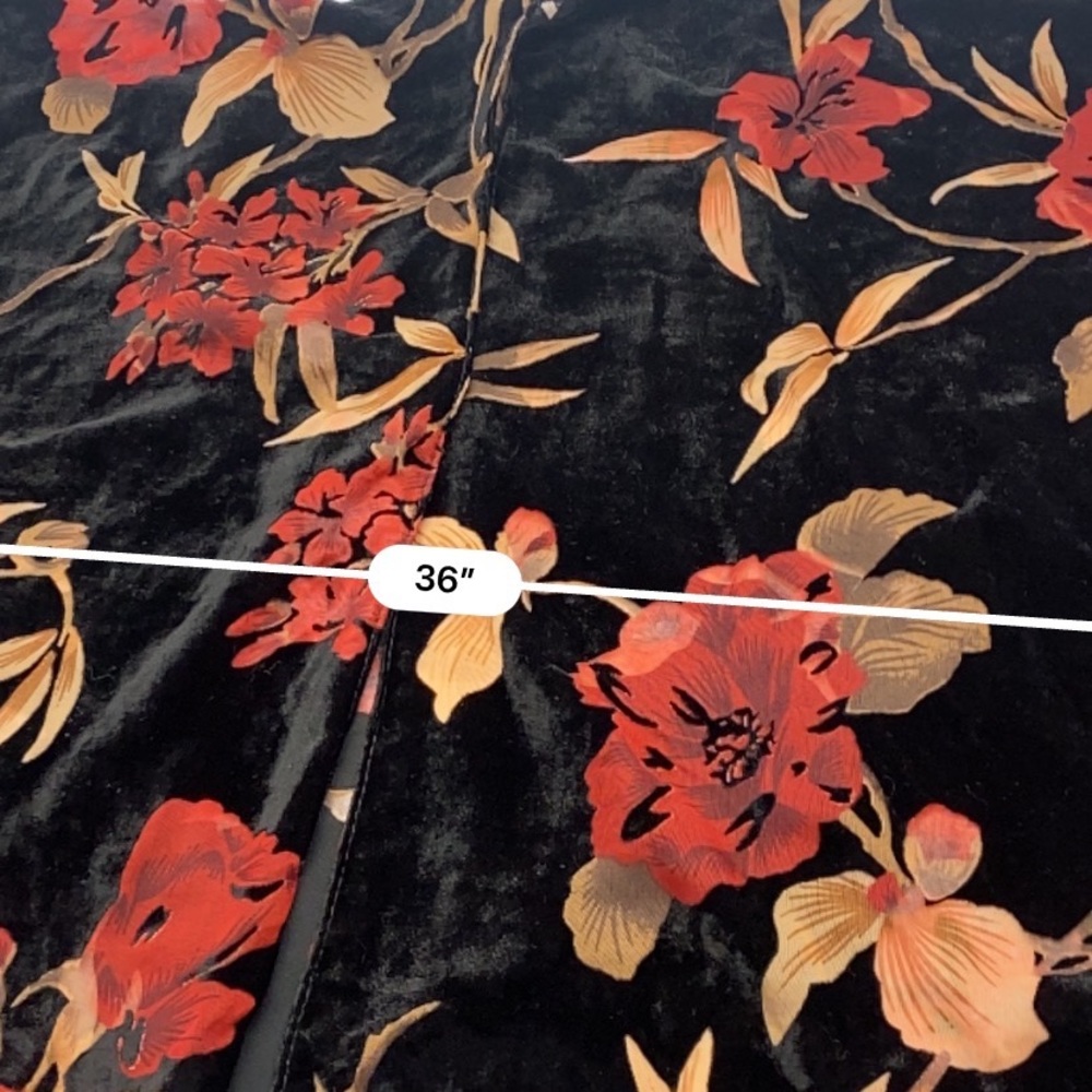 Vintage Black & Red Floral Flowy Bohemian Hippie Kimono One Size - Picture 12 of 16
